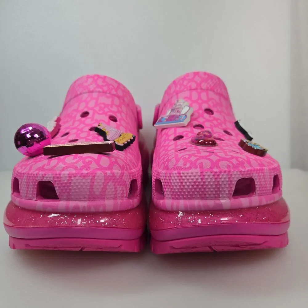 Crocs Barbie the Movie Mega Crush Clog Electric Pink Platform Mens 10 Women's 12